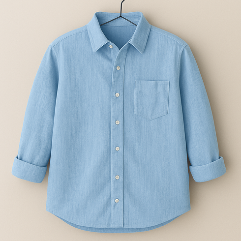 Men's Sky Blue Regular Fit Full Sleeves Shirt