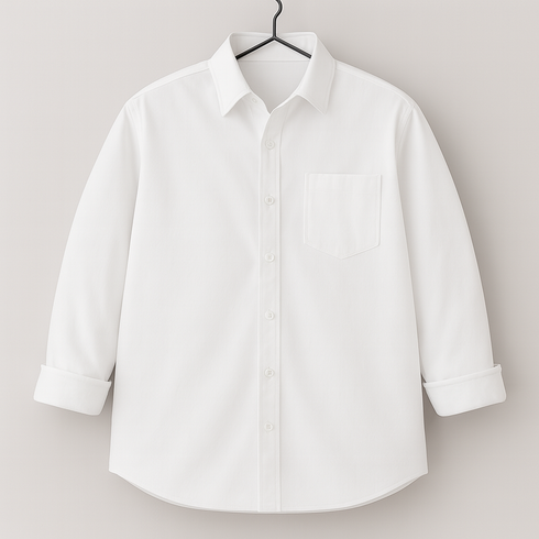 Men's White Regular Fit Full Sleeves Shirt