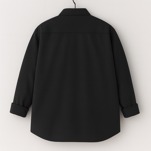 Men's Black Regular Fit Full Sleeves Shirt