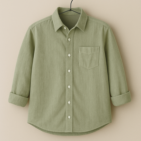 Men's Olive Green Regular Fit Full Sleeves Shirt
