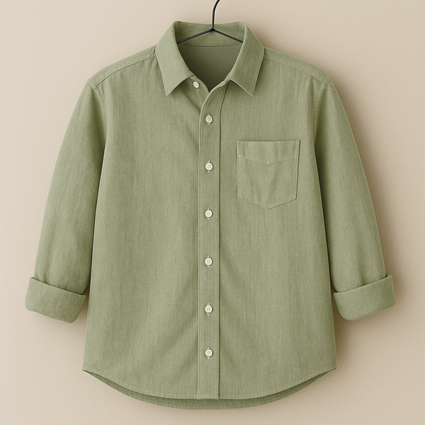 Men's Olive Green Regular Fit Full Sleeves Shirt