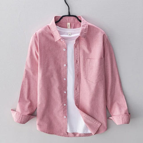 Light Pink Full Sleeves Casual Shirt