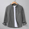 Deep Gray Chinese Collar Linen Slub Cotton Shirt