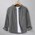Deep Gray Chinese Collar Linen Slub Cotton Shirt