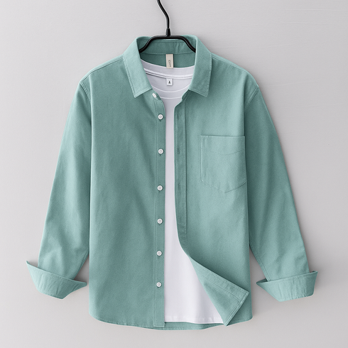 Sea Green Full Sleeves Casual Shirt