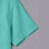 Aqua Green Linen Cotton Regular Fit Plain Half Shirt