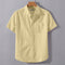 Oyster White Linen Cotton Regular Fit Plain Half Shirt