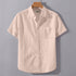 Coral Linen Cotton Regular Fit Plain Half Shirt