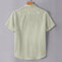 Pastel Linen Cotton Regular Fit Plain Half Shirt