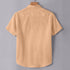 Orange Linen Cotton Regular Fit Plain Half Shirt