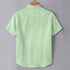 Neon Green Linen Cotton Regular Fit Plain Half Shirt