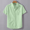 Neon Green Linen Cotton Regular Fit Plain Half Shirt