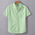 Neon Green Linen Cotton Regular Fit Plain Half Shirt