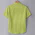 Perrot Green Linen Cotton Regular Fit Plain Half Shirt