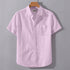 Rose Linen Cotton Regular Fit Plain Half Shirt