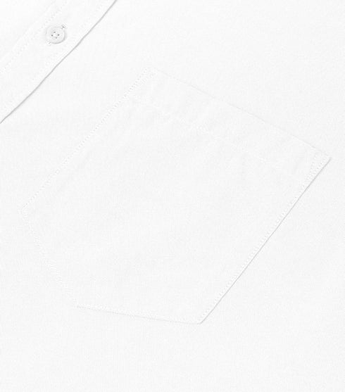 White Men's Cotton Solid Half Sleeves Casual Shirt