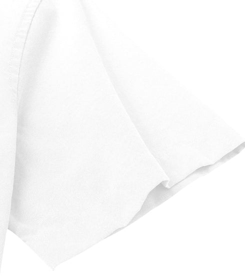 White Men's Cotton Solid Half Sleeves Casual Shirt