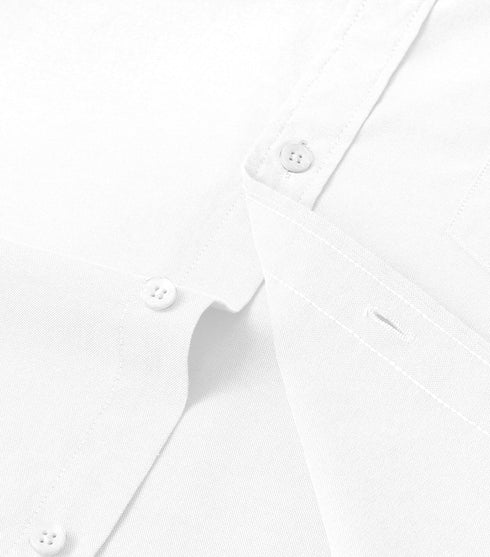 White Men's Cotton Solid Half Sleeves Casual Shirt
