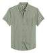 Military Green Cotton Solid Half Sleeves Shirt