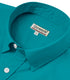 Turquoise Cotton Solid Half Sleeves Shirt