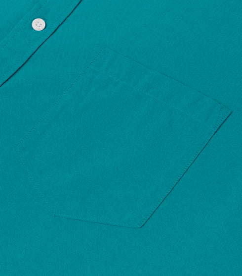 Turquoise Cotton Solid Half Sleeves Shirt