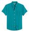 Turquoise Cotton Solid Half Sleeves Shirt