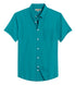 Turquoise Cotton Solid Half Sleeves Shirt