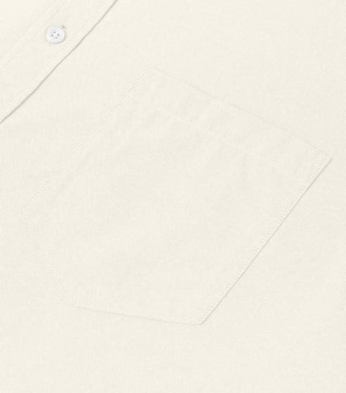 Classic Off White Cotton Solid Half Sleeves Shirt