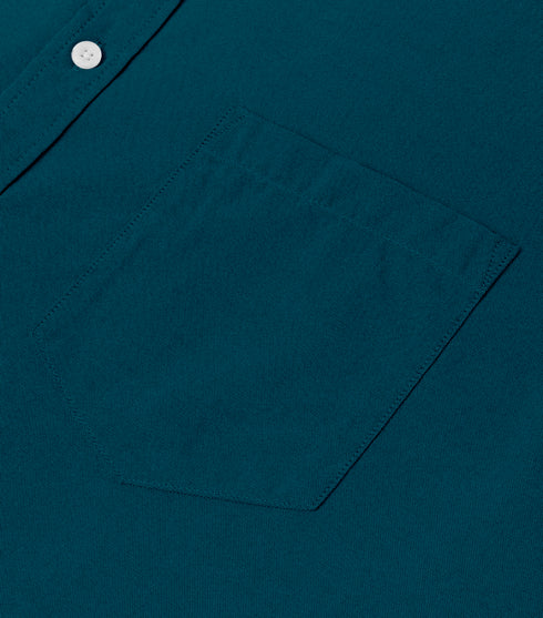 Deep Sea Green Cotton Solid Half Sleeves Shirt