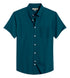 Deep Sea Green Cotton Solid Half Sleeves Shirt
