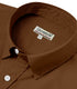 Brown Cotton Solid Half Sleeves Shirt