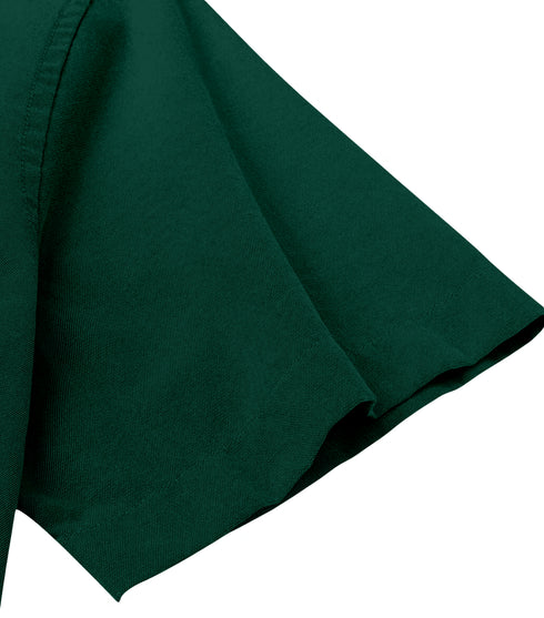 Army Green Cotton Solid Half Sleeves Shirt