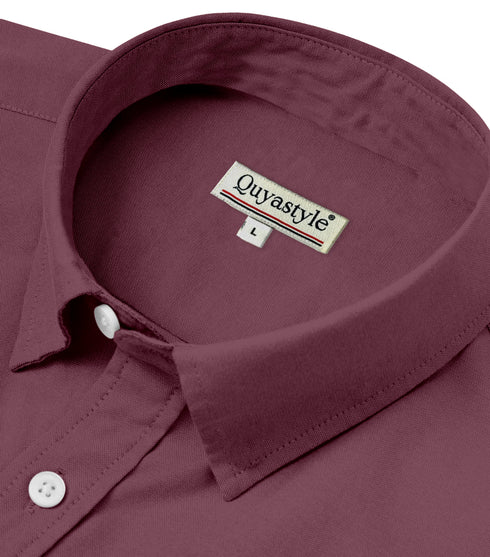 Dark Chocolate Cotton Solid Half Sleeves Shirt