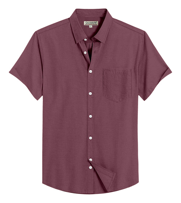 Dark Chocolate Cotton Solid Half Sleeves Shirt