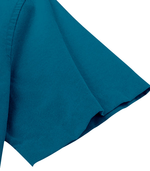 Air Force Blue Cotton Solid Half Sleeves Shirt