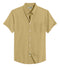 Camel Cotton Solid Half Sleeves Shirt