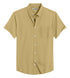 Camel Cotton Solid Half Sleeves Shirt