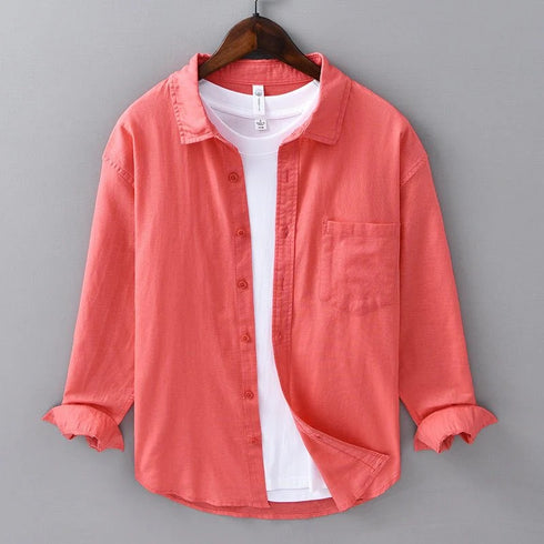 Peach Full Sleeves Casual Shirt