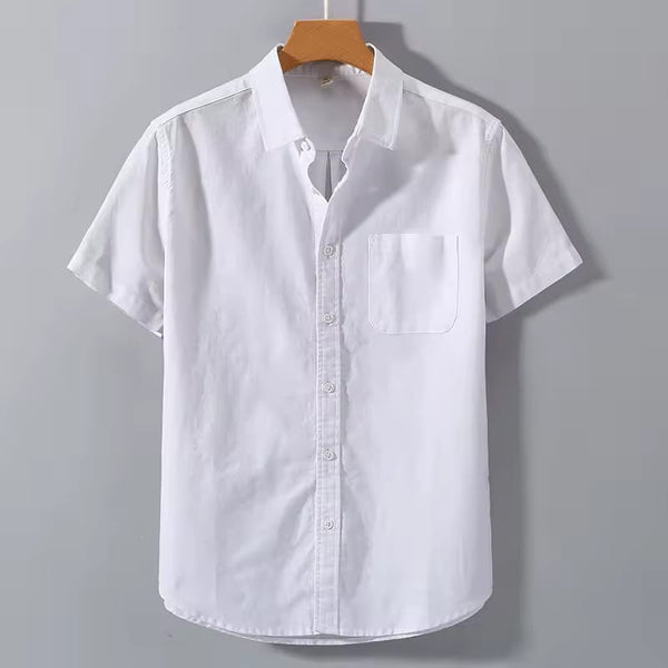 White Oxford Regular Fit Plain Shirt Half Sleeves
