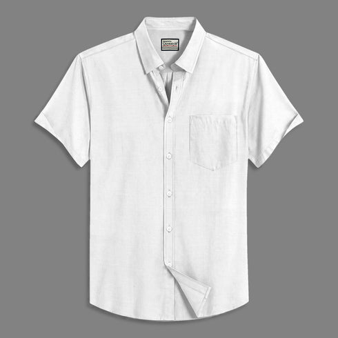 Oxford Cotton Plain Men's Half Shirts-1