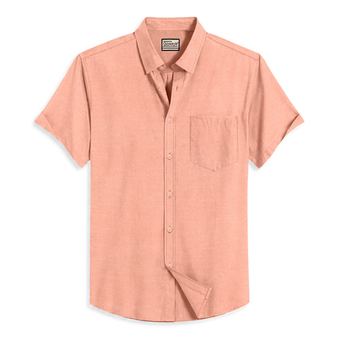 Oxford Cotton Plain Men's Half Shirts-1