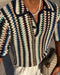 Multicolor striped crochet Men's Polo T-Shirt