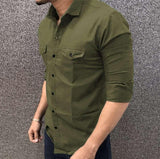 Stylish Cotton Solid Slim Fit Full Sleeves Shirt